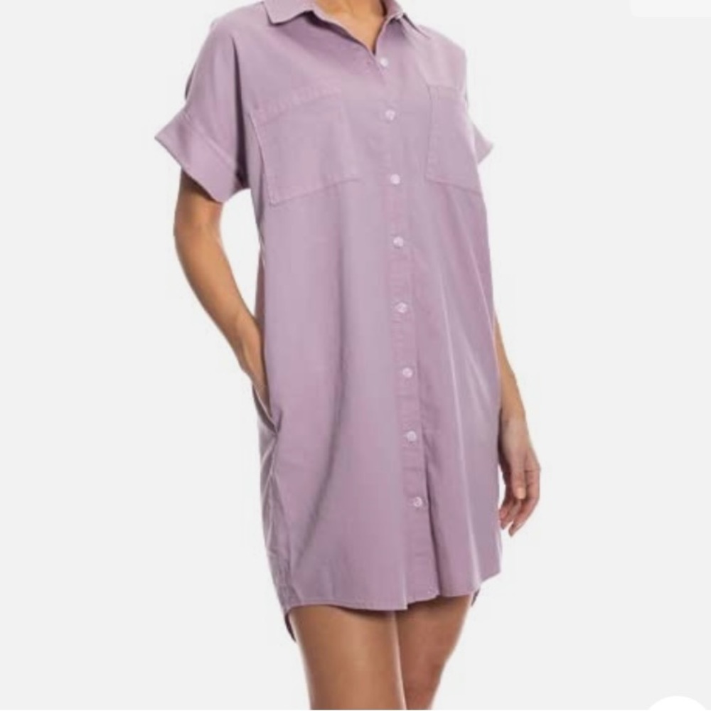OAT NY Summer Orange Button Front T-shirt Dress Size Small
